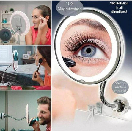 360 Flexible Light Up Mirror 10X magnification