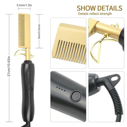 2 in 1 Gold Flat Iron Straightener