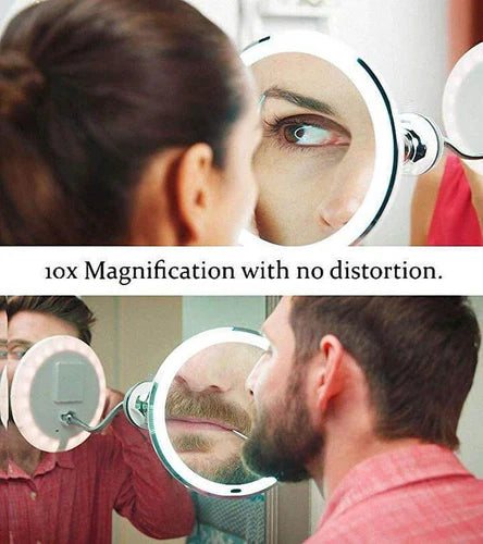 360 Flexible Light Up Mirror 10X magnification