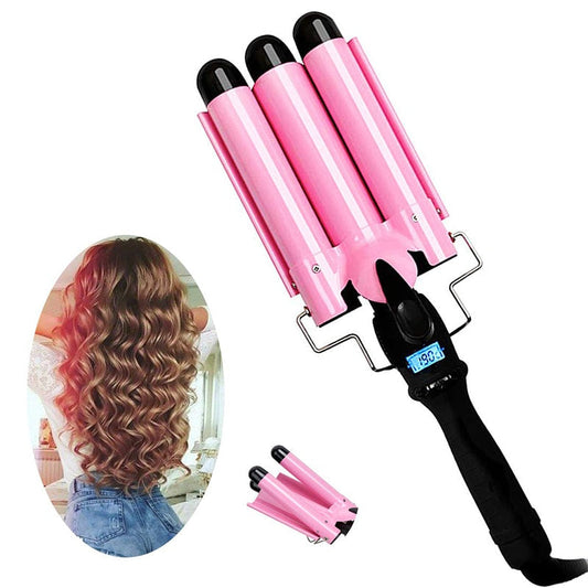 LED Ceramic Triple Barrel Hair Curler Irons