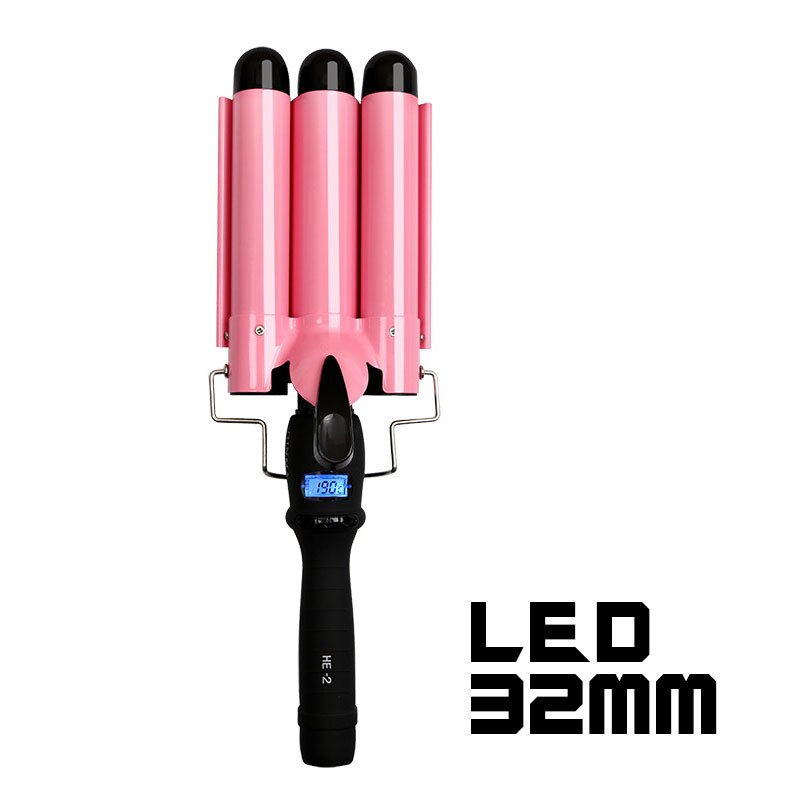 LED Ceramic Triple Barrel Hair Curler Irons