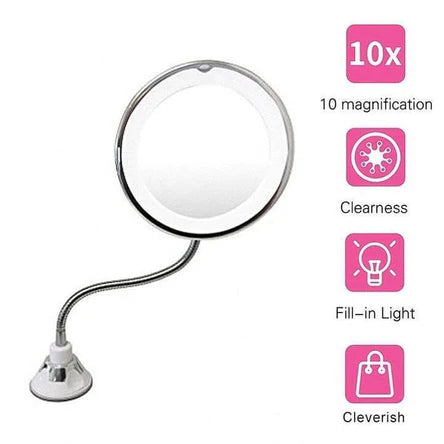 360 Flexible Light Up Mirror 10X magnification