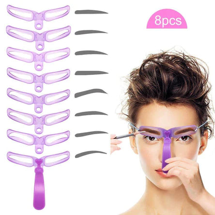 8pc Dual T-Shape Eyebrow Stencil