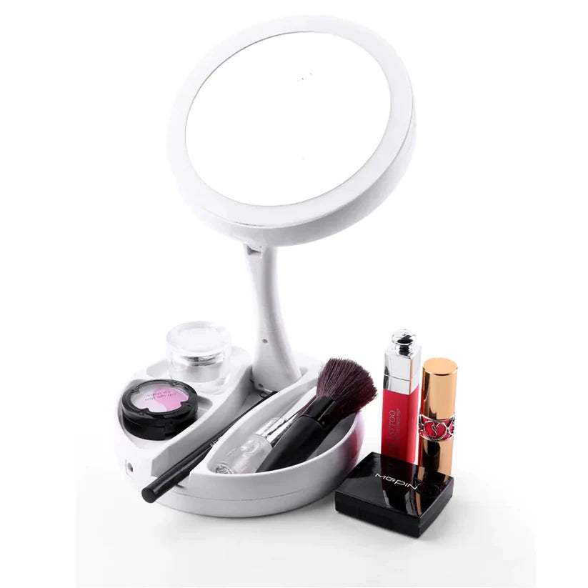 LED Lighted Folding Vanity and Travel Mirror