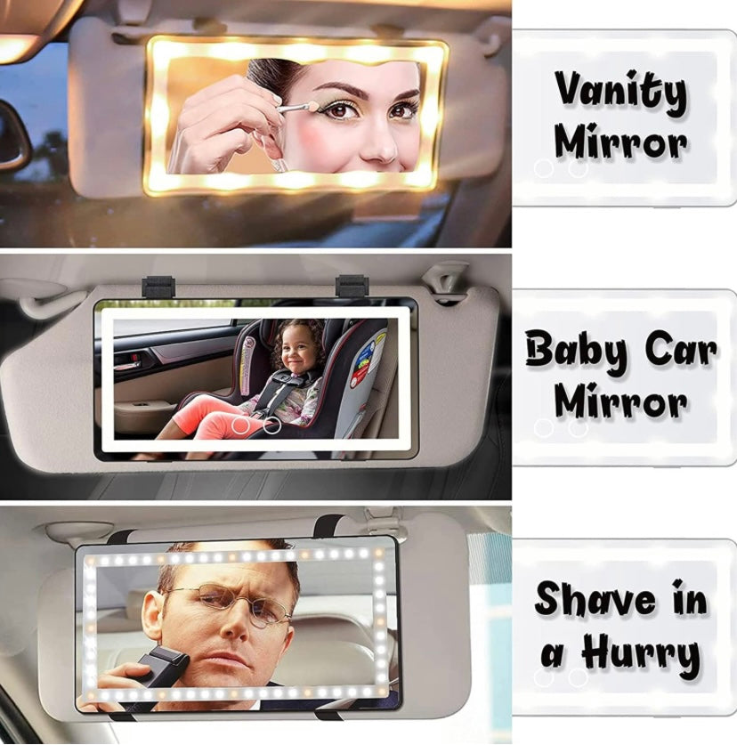 **Lighted Mirror for Sun Visor – Convenience and Style on the Go**