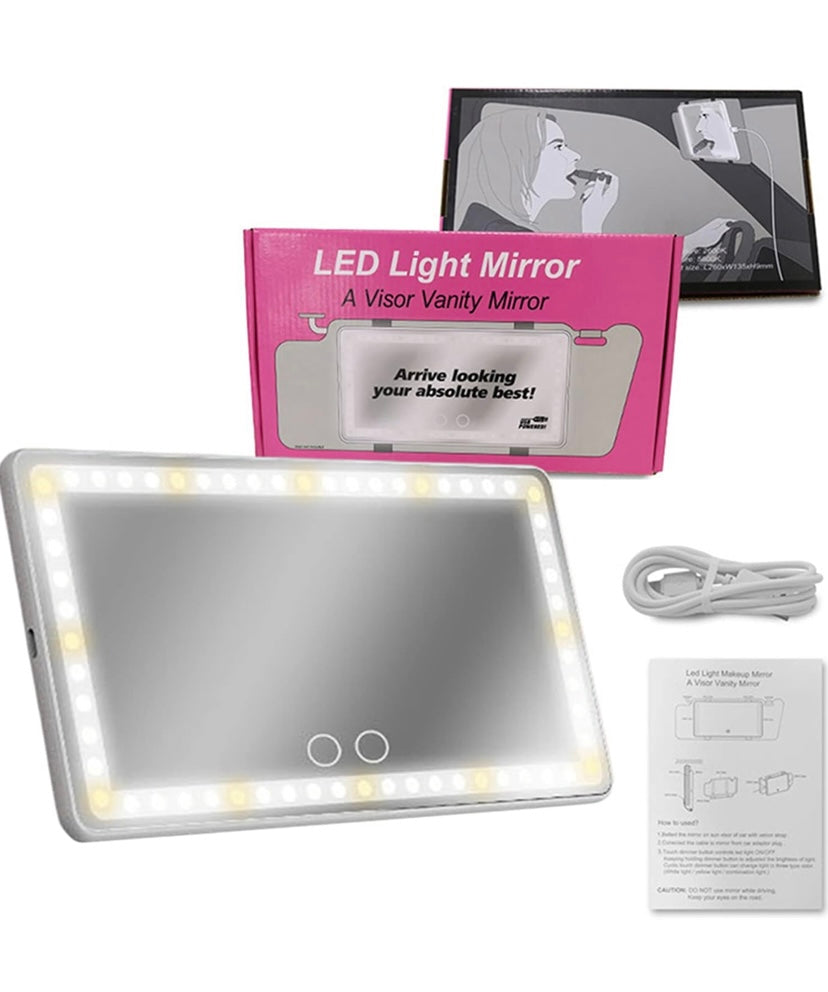 **Lighted Mirror for Sun Visor – Convenience and Style on the Go**