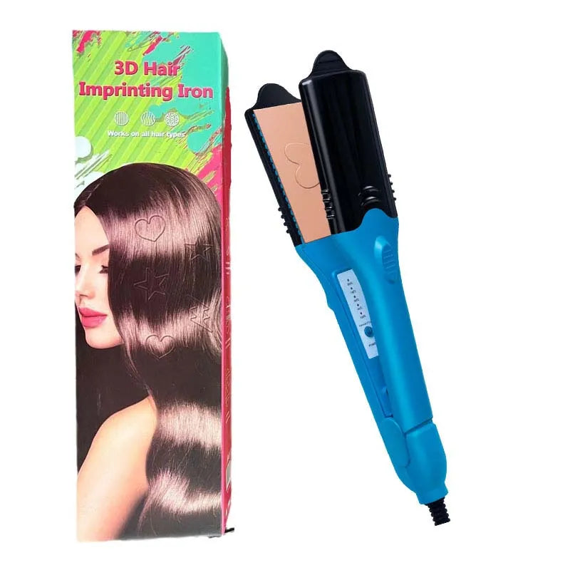 Popular Straightener with 3D Image and 5 Pattern Attachments for Hair Styling