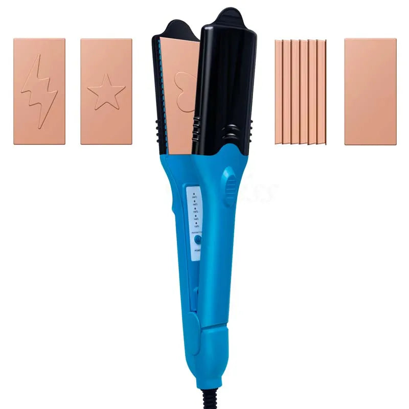 Popular Straightener with 3D Image and 5 Pattern Attachments for Hair Styling